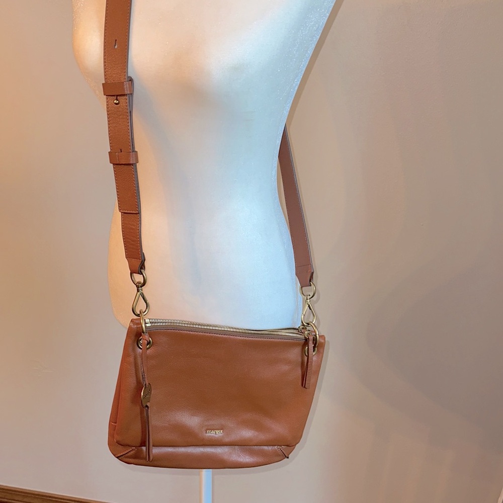 Margot Tan Leather Crossbody Bag